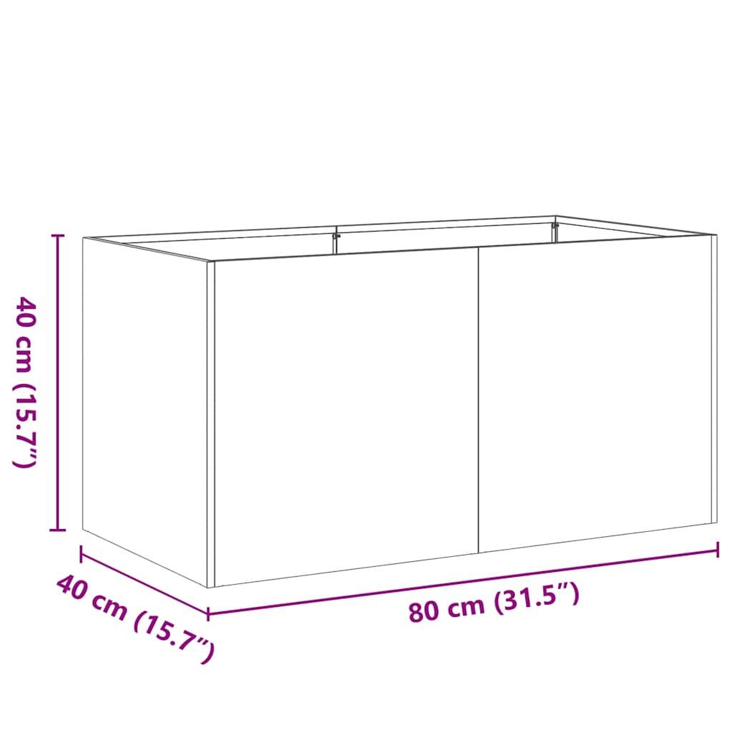 vidaXL Pflanzkübel Olivgrün 80x40x40 cm Kaltgewalzter Stahl