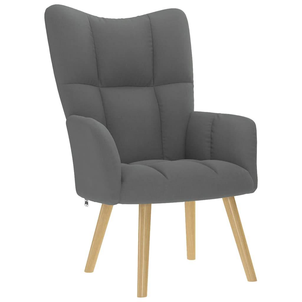 vidaXL Relaxsessel mit Hocker Dunkelgrau Stoff