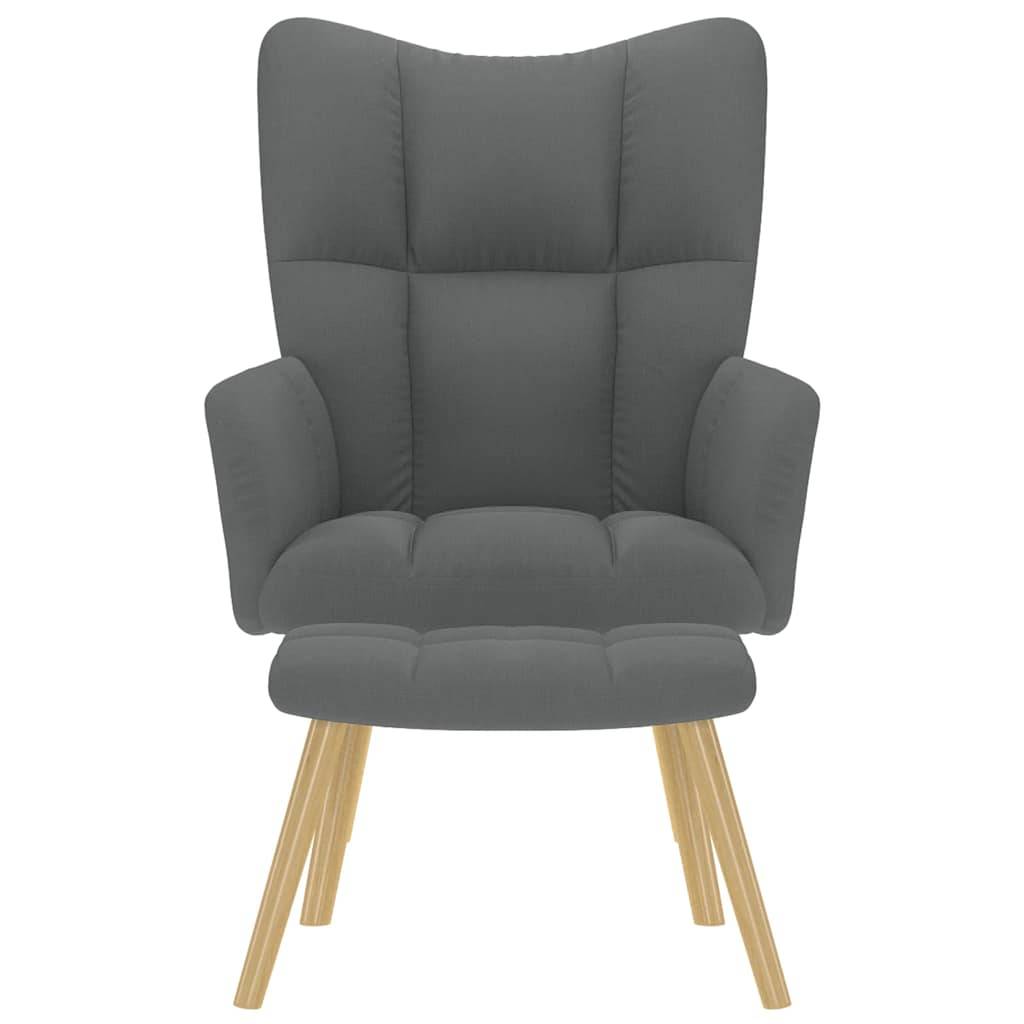 vidaXL Relaxsessel mit Hocker Dunkelgrau Stoff