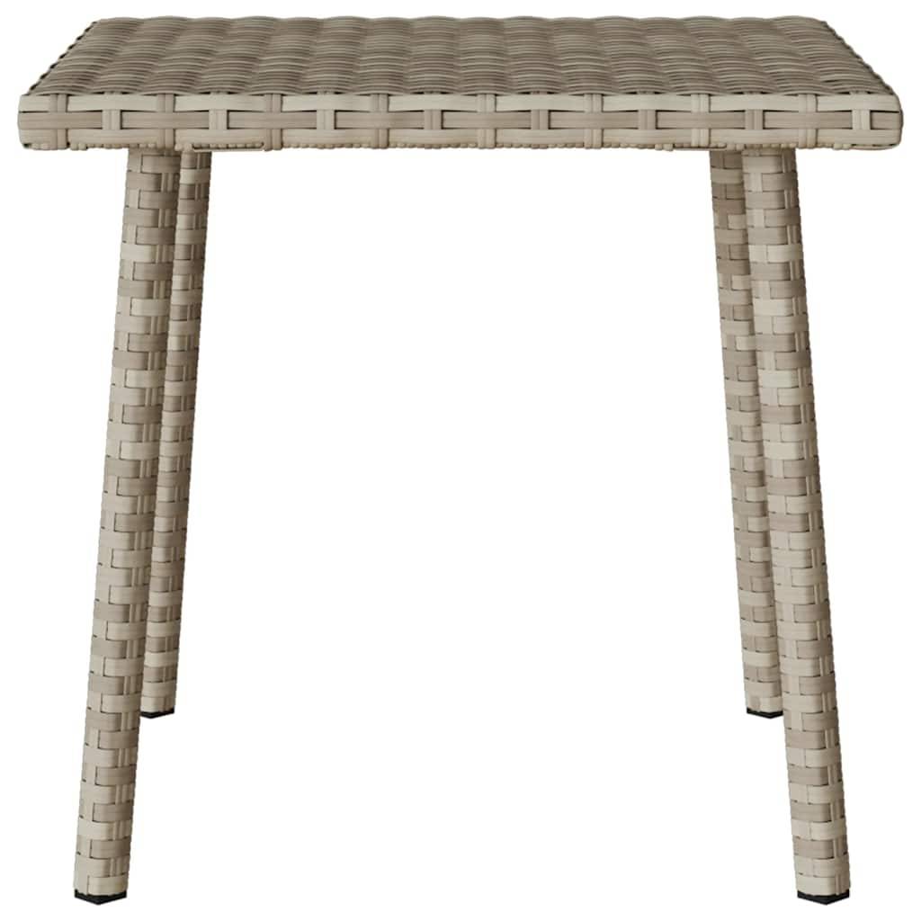 vidaXL Garten-Couchtisch Rechteckig Hellgrau 40x40x37 cm Poly Rattan