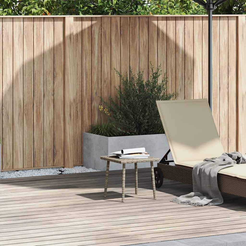 vidaXL Garten-Couchtisch Rechteckig Hellgrau 40x40x37 cm Poly Rattan