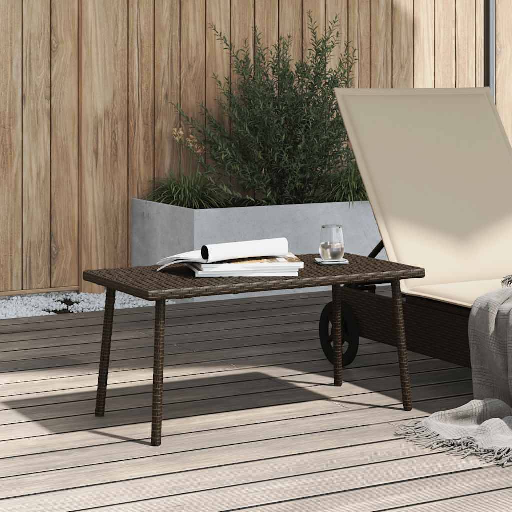 vidaXL Garten-Couchtisch Rechteckig Braun 80x40x37 cm Poly Rattan