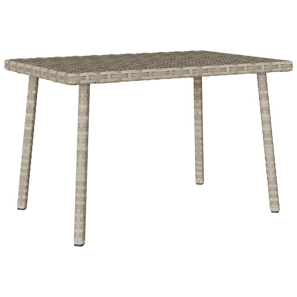 vidaXL Garten-Couchtisch Rechteckig Hellgrau 60x40x37 cm Poly Rattan