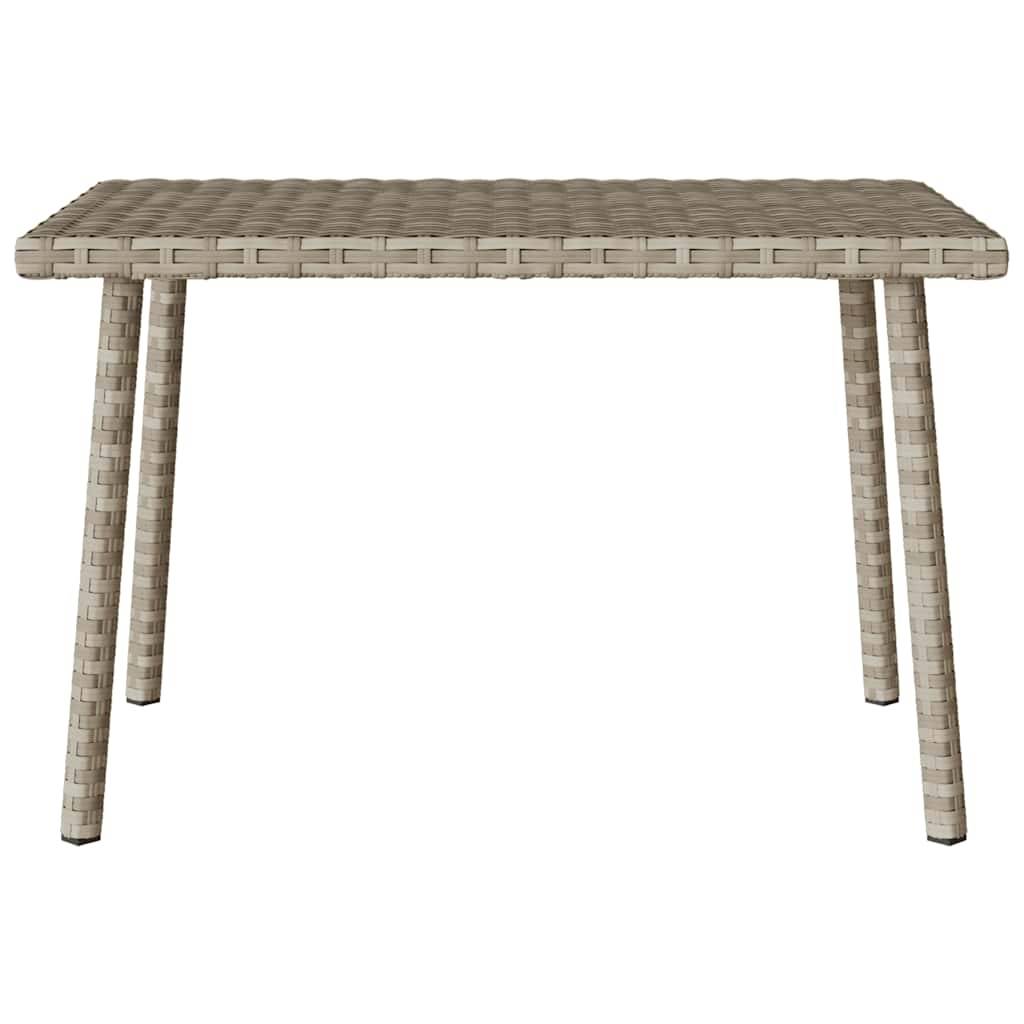 vidaXL Garten-Couchtisch Rechteckig Hellgrau 60x40x37 cm Poly Rattan
