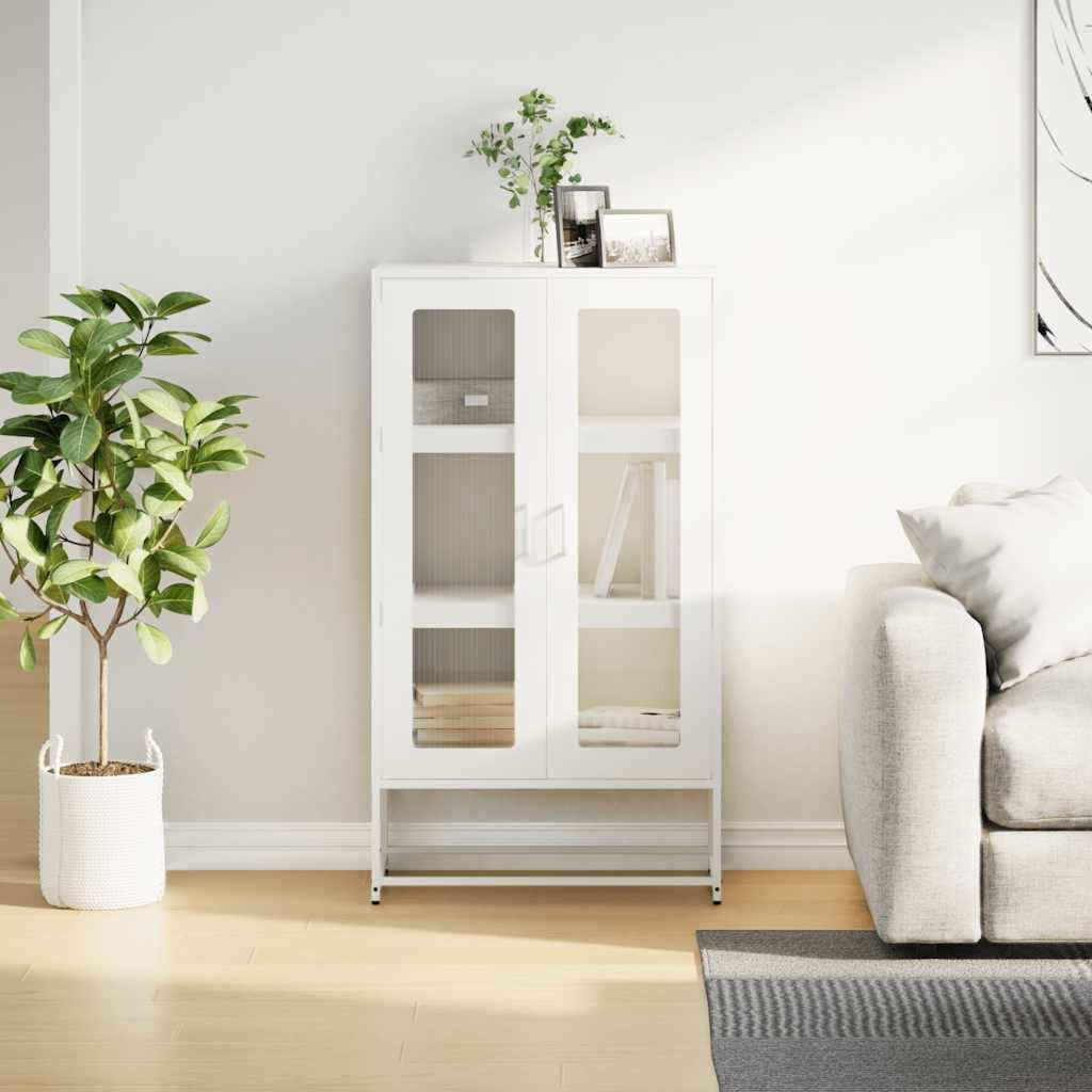 vidaXL Highboard Weiß 68x39x123 cm Stahl