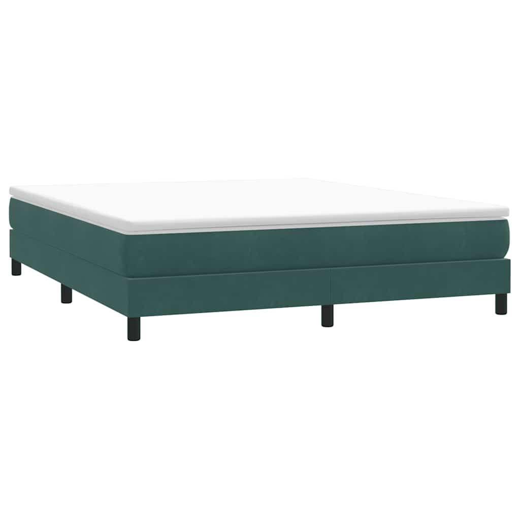 vidaXL Boxspringbett ohne Matratze Dunkelgrün 180x210 cm Samt
