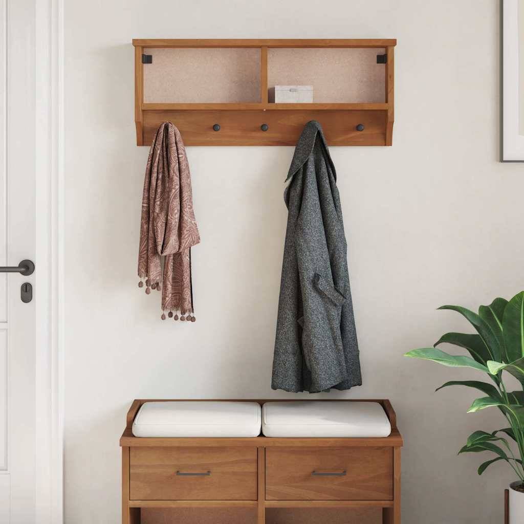 vidaXL Wandgarderobe SANDNES 87x12x35 cm Massivholz Kiefer