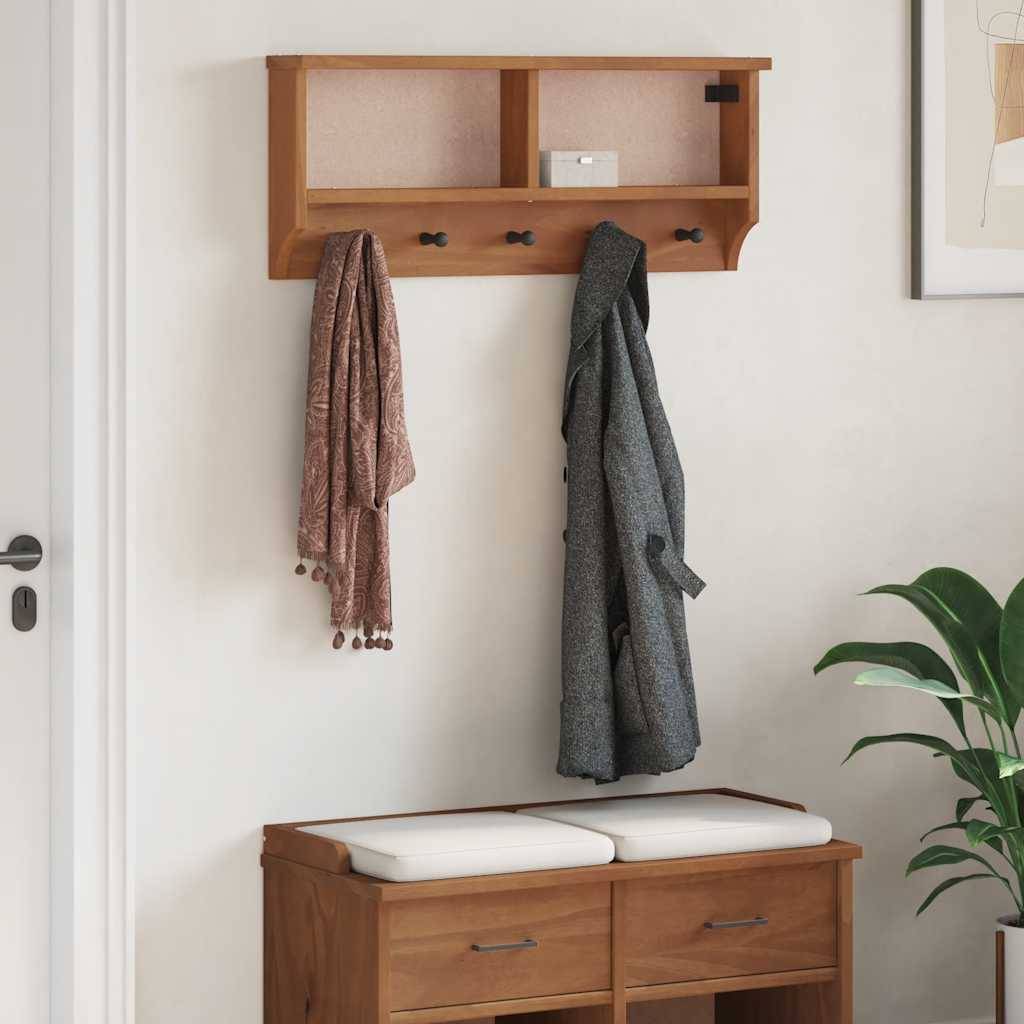 vidaXL Wandgarderobe SANDNES 87x12x35 cm Massivholz Kiefer