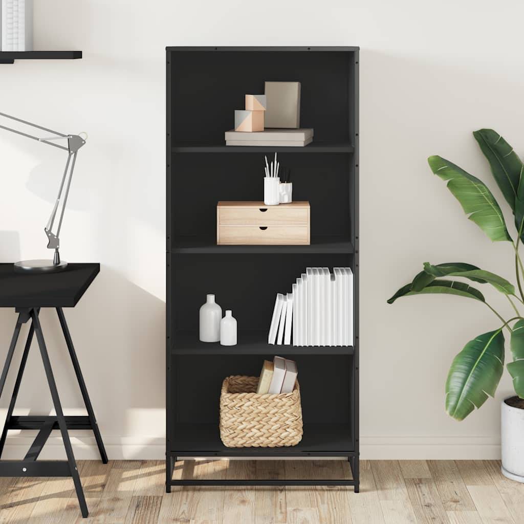 vidaXL Bücherregal Schwarz 60x35x139 cm Holzwerkstoff