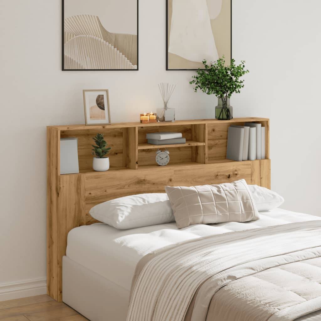 vidaXL Kopfteil mit Stauraum Artisan-Eiche 160x19x103,5 cm