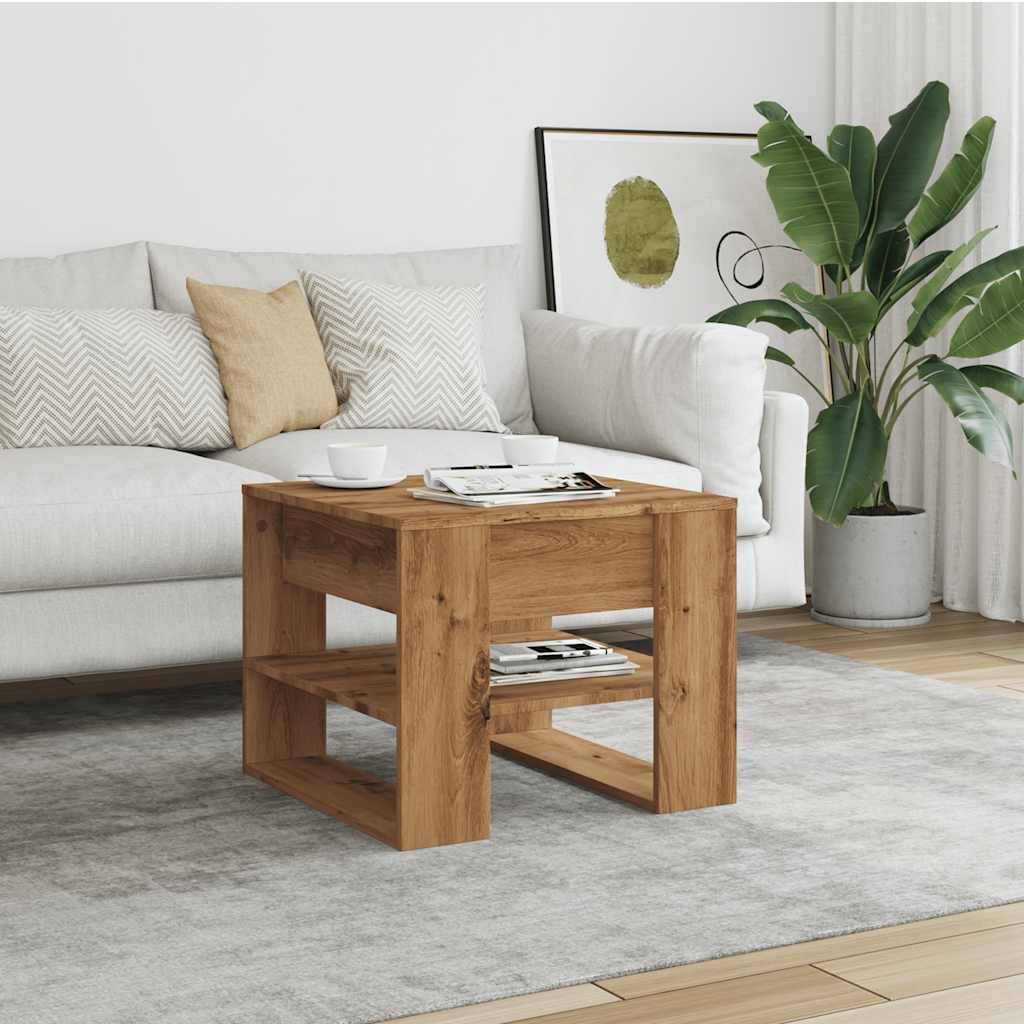 vidaXL Couchtisch Artisan-Eiche 55,5x55x45 cm Holzwerkstoff
