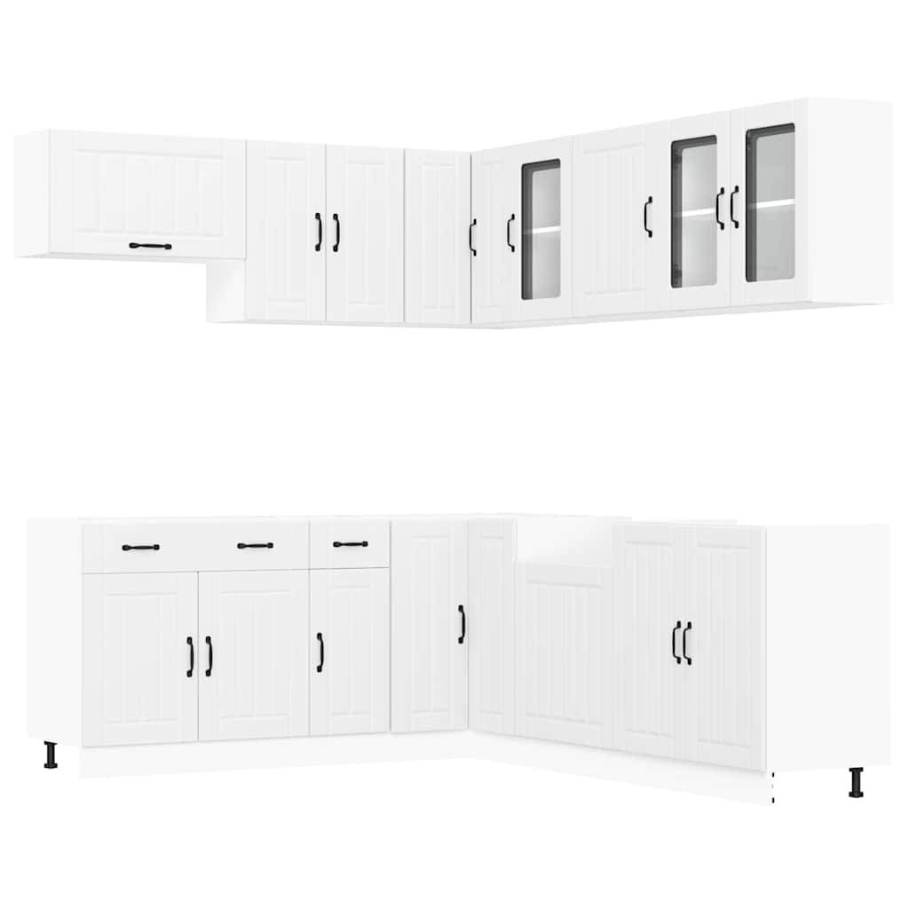 vidaXL 11-tlg. Küchenschrank-Set Lucca Weiß Holzwerkstoff