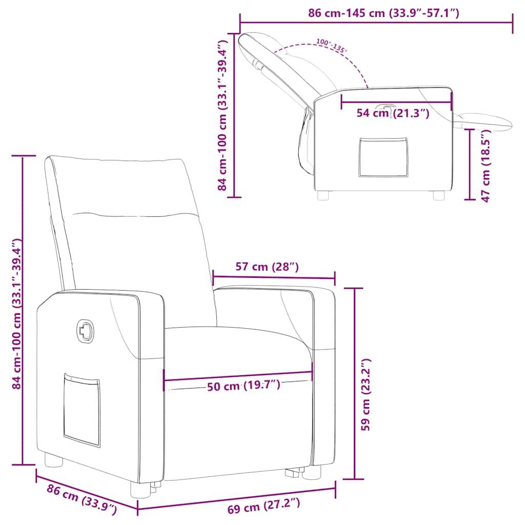 vidaXL Relaxsessel mit Aufstehhilfe Taupe Stoff