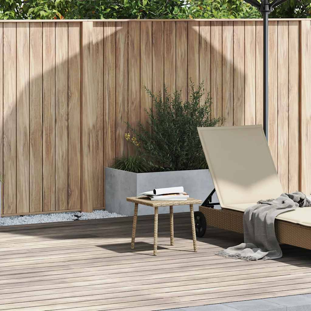 vidaXL Garten-Couchtisch Rechteckig Beige 40x40x37 cm Poly Rattan