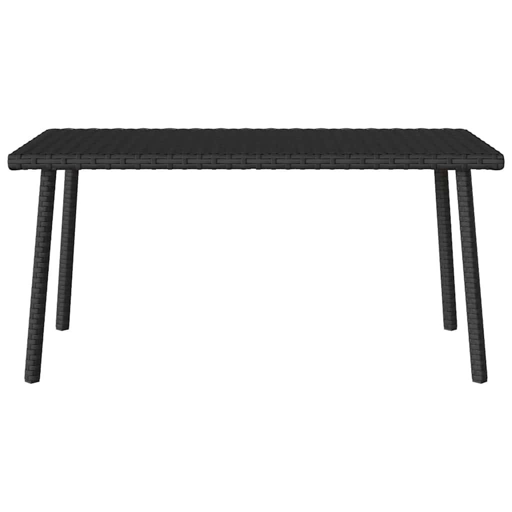 vidaXL Garten-Couchtisch Rechteckig Schwarz 80x40x37 cm Poly Rattan