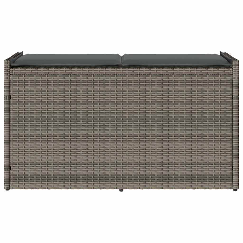vidaXL Outdoor-Sitzbank mit Stauraum und Kissen Grau 100 cm