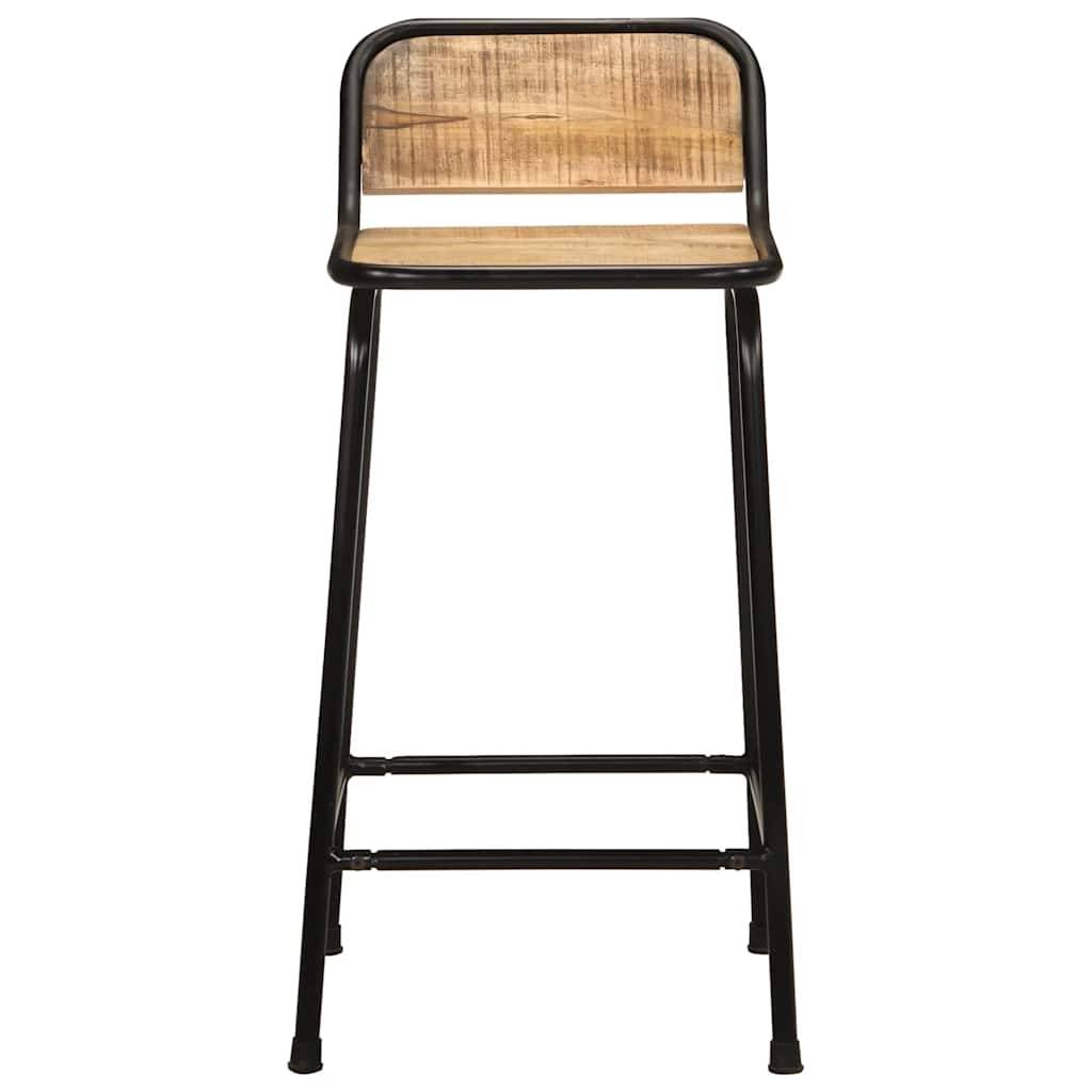 vidaXL Barhocker 4 Stk. 46x35,5x80 cm Raues Mango Massivholz