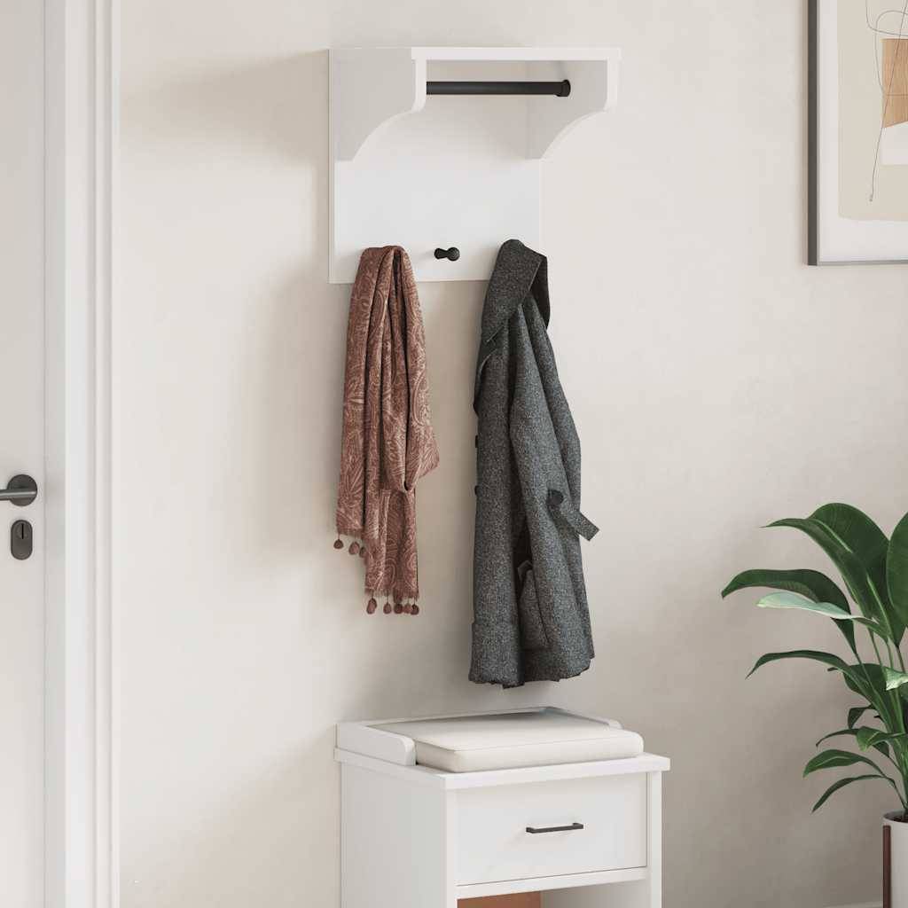 vidaXL Wandgarderobe SANDNES Weiß 43x30x42 cm Massivholz Kiefer