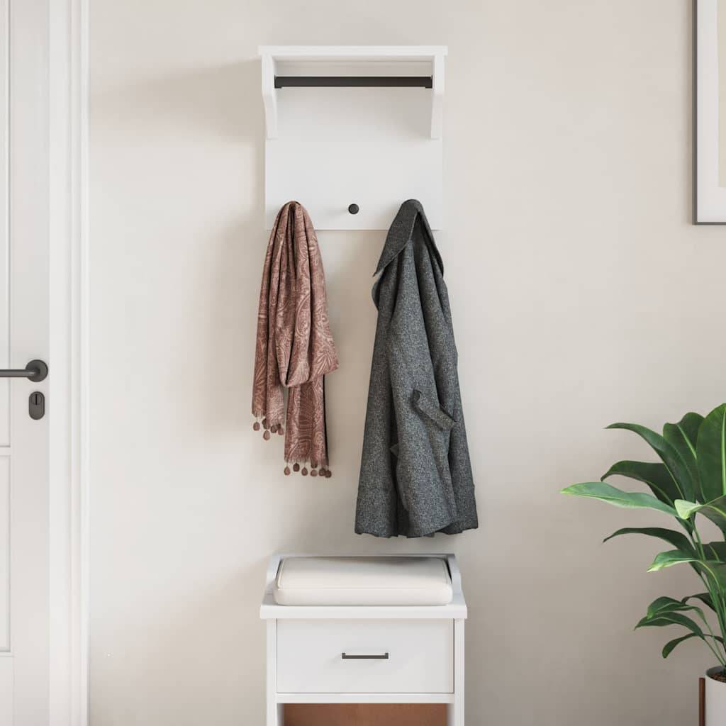 vidaXL Wandgarderobe SANDNES Weiß 43x30x42 cm Massivholz Kiefer