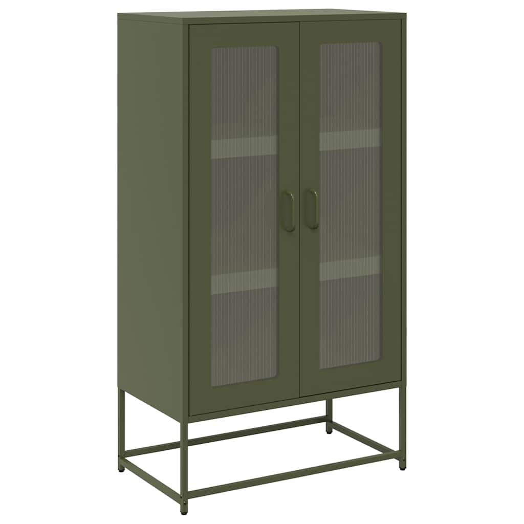 vidaXL Highboard Olivgrün 68x39x123 cm Stahl