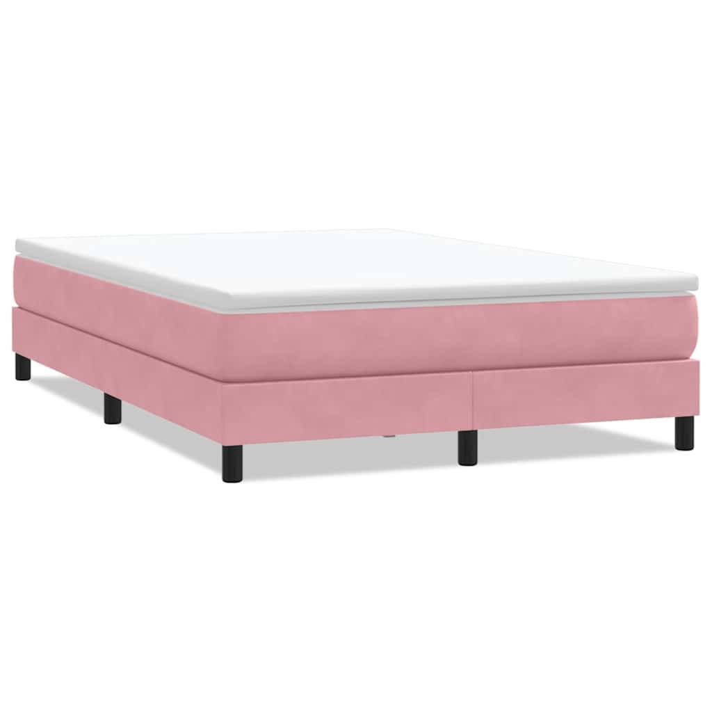 vidaXL Boxspringbett ohne Matratze Rosa 140x210 cm Samt