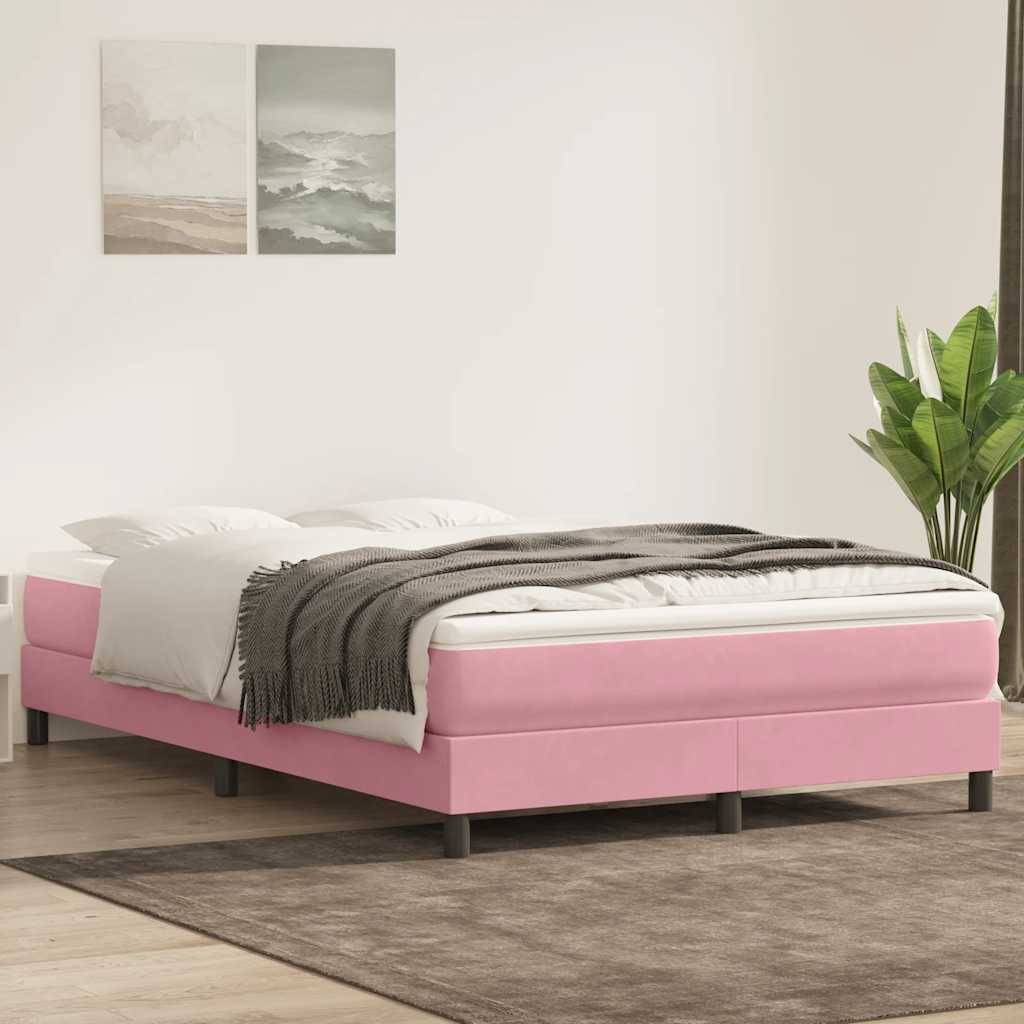 vidaXL Boxspringbett ohne Matratze Rosa 160x210 cm Samt