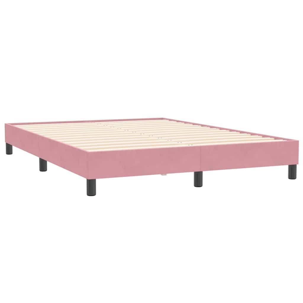 vidaXL Boxspringbett ohne Matratze Rosa 160x210 cm Samt