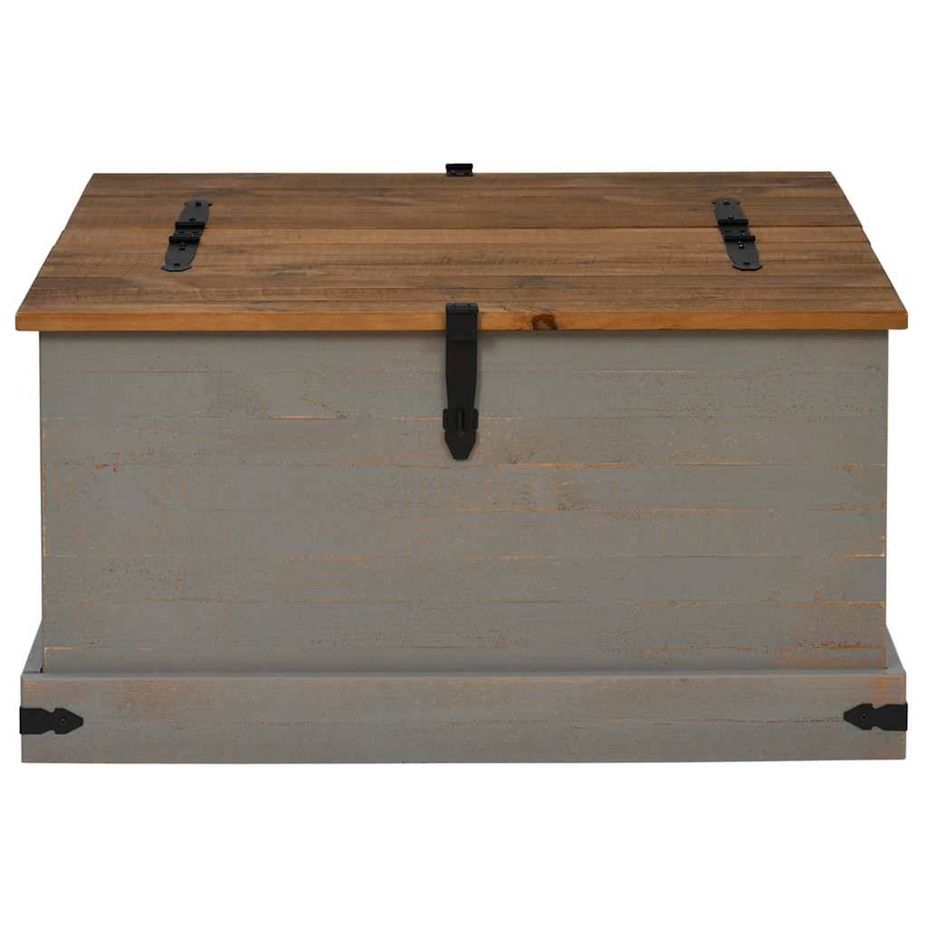 vidaXL Truhe HALDEN Grau 91x91x47 cm Massivholz Kiefer