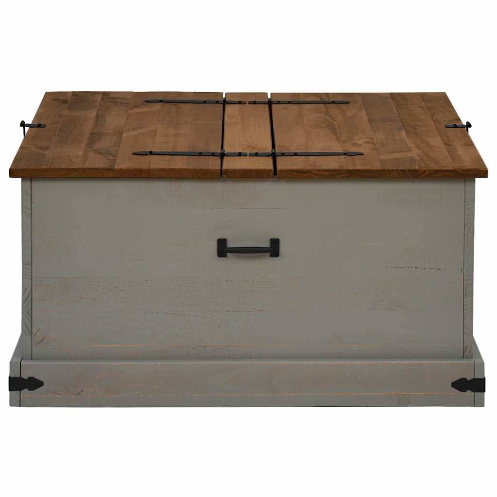 vidaXL Truhe HALDEN Grau 91x91x47 cm Massivholz Kiefer