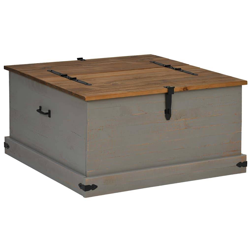vidaXL Truhe HALDEN Grau 91x91x47 cm Massivholz Kiefer