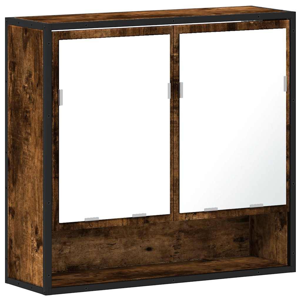 vidaXL Bad-Spiegelschrank Räuchereiche 65x20x60 cm Holzwerkstoff