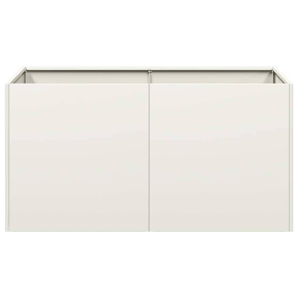 vidaXL Pflanzkübel Weiß 80x40x40 cm Kaltgewalzter Stahl