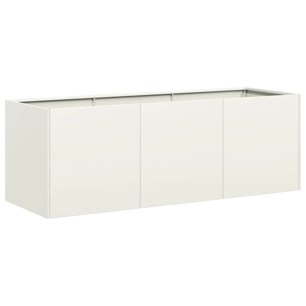 vidaXL Pflanzkübel Weiß 120x40x40 cm Kaltgewalzter Stahl
