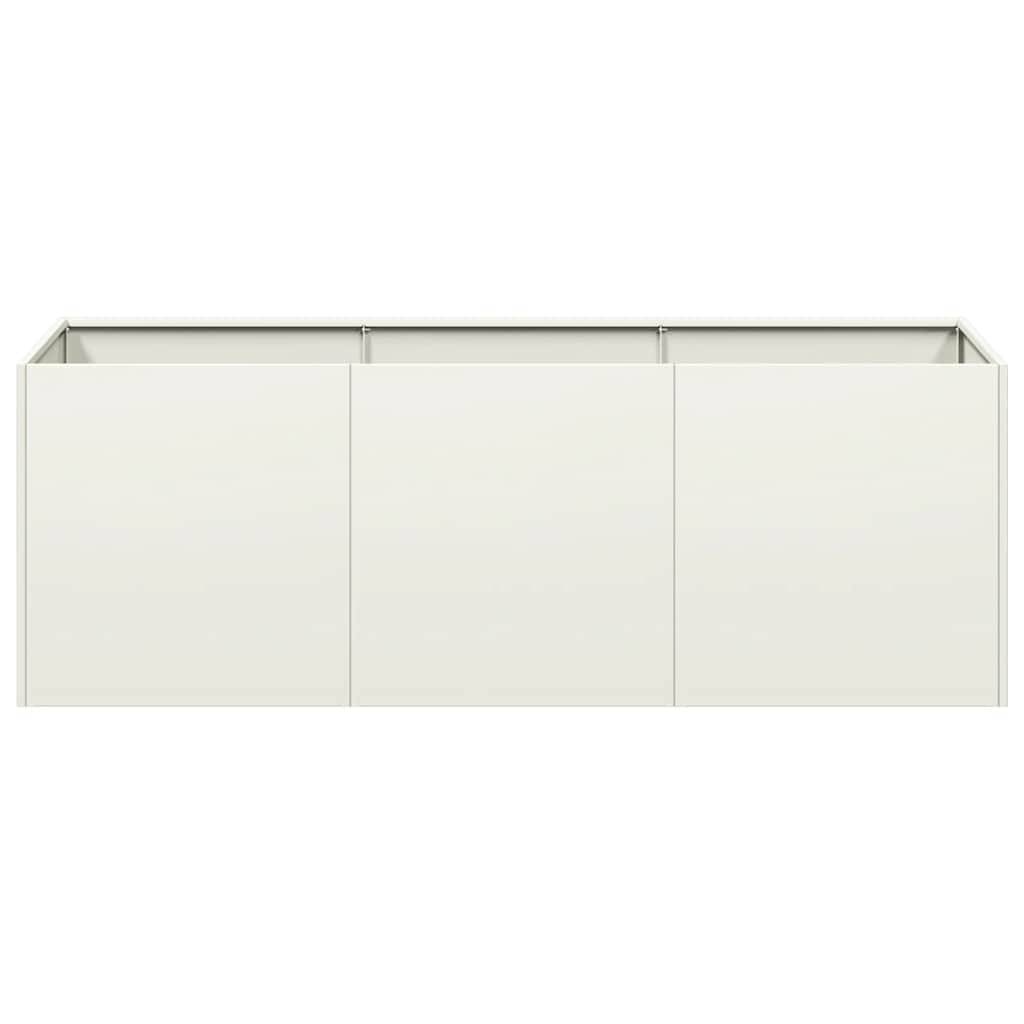 vidaXL Pflanzkübel Weiß 120x40x40 cm Kaltgewalzter Stahl