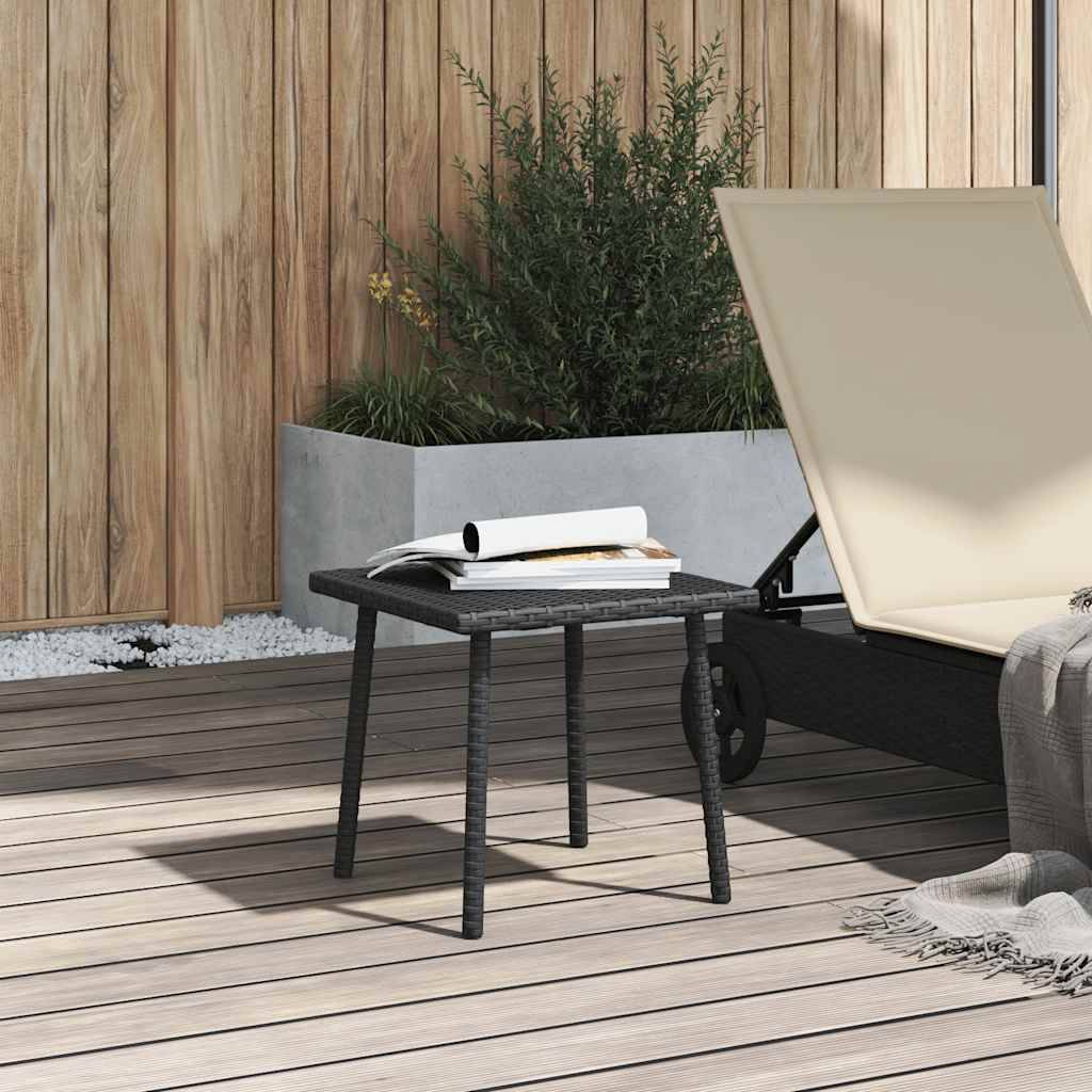 vidaXL Garten-Couchtisch Rechteckig Schwarz 40x40x37 cm Poly Rattan