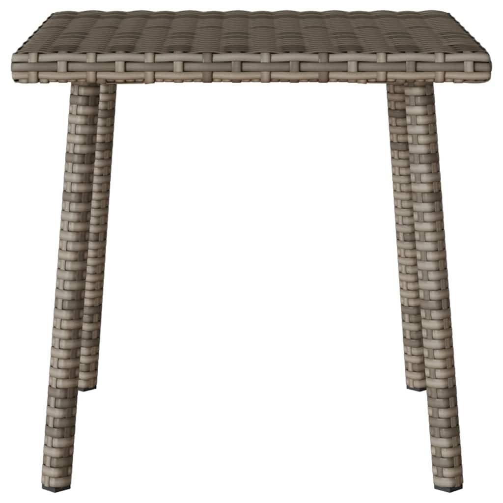 vidaXL Garten-Couchtisch Rechteckig Grau 40x40x37 cm Poly Rattan