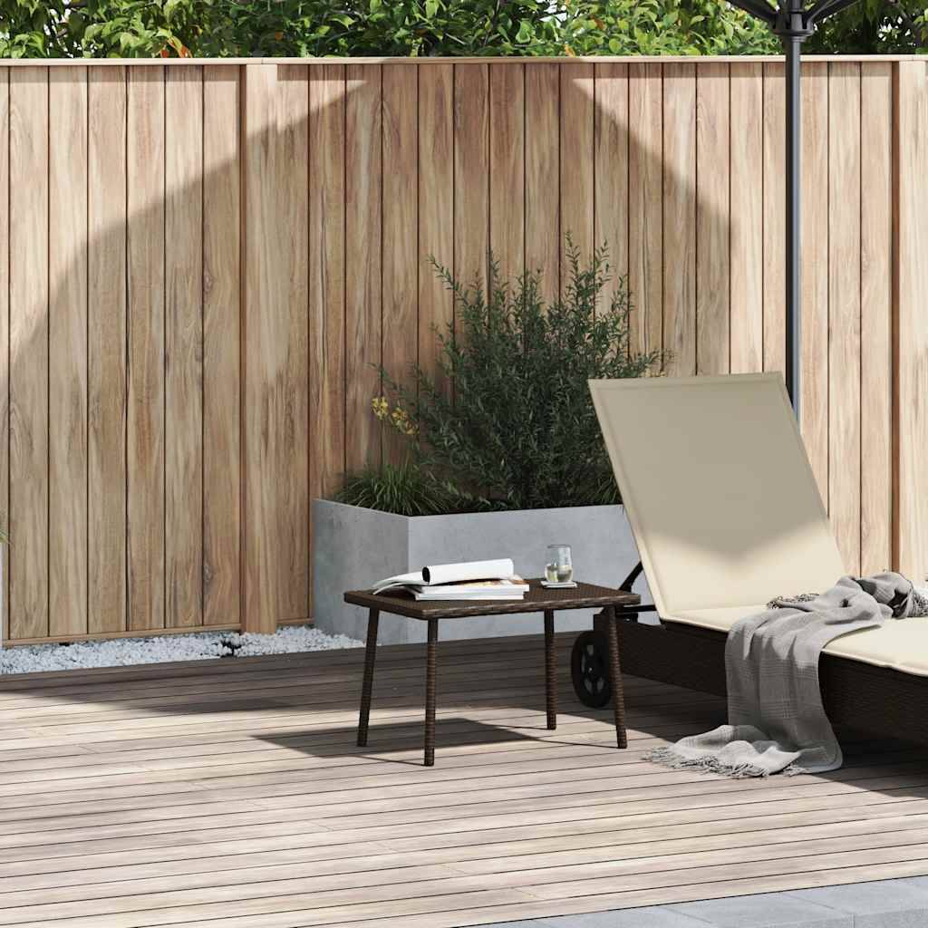 vidaXL Garten-Couchtisch Rechteckig Braun 60x40x37 cm Poly Rattan