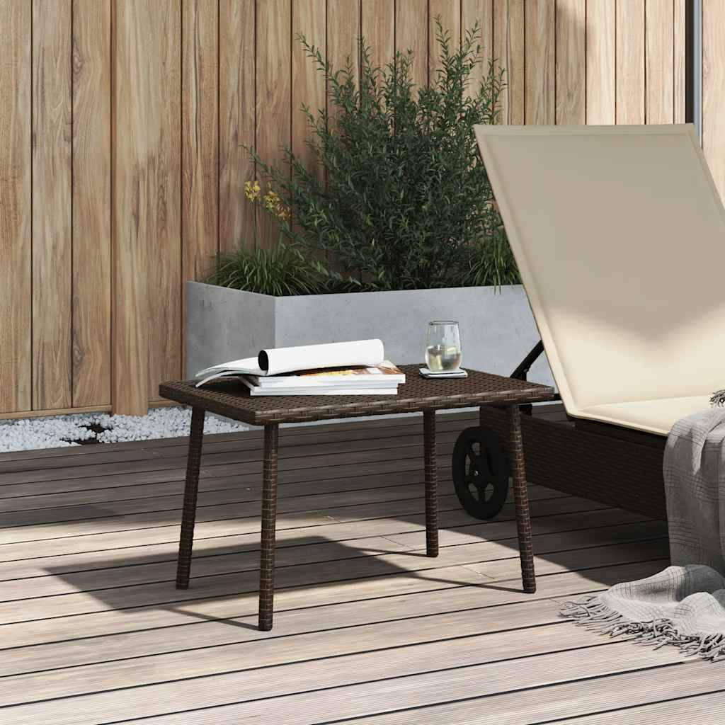 vidaXL Garten-Couchtisch Rechteckig Braun 60x40x37 cm Poly Rattan