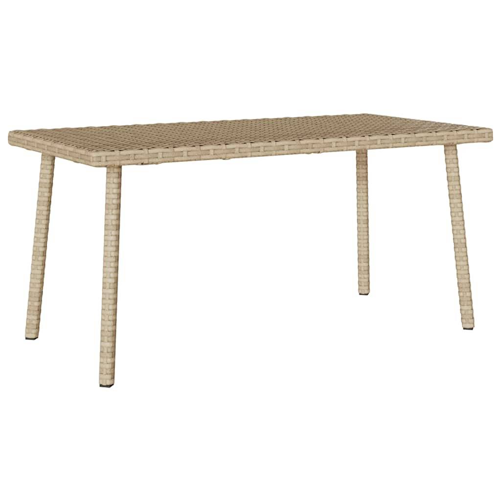 vidaXL Garten-Couchtisch Rechteckig Beige 80x40x37 cm Poly Rattan