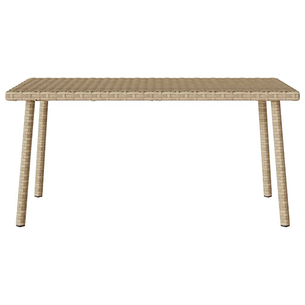 vidaXL Garten-Couchtisch Rechteckig Beige 80x40x37 cm Poly Rattan