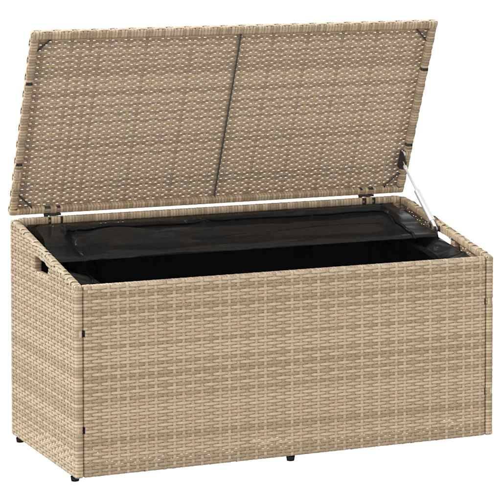 vidaXL Garten-Auflagenbox Beige 110x50x58 cm Poly Rattan