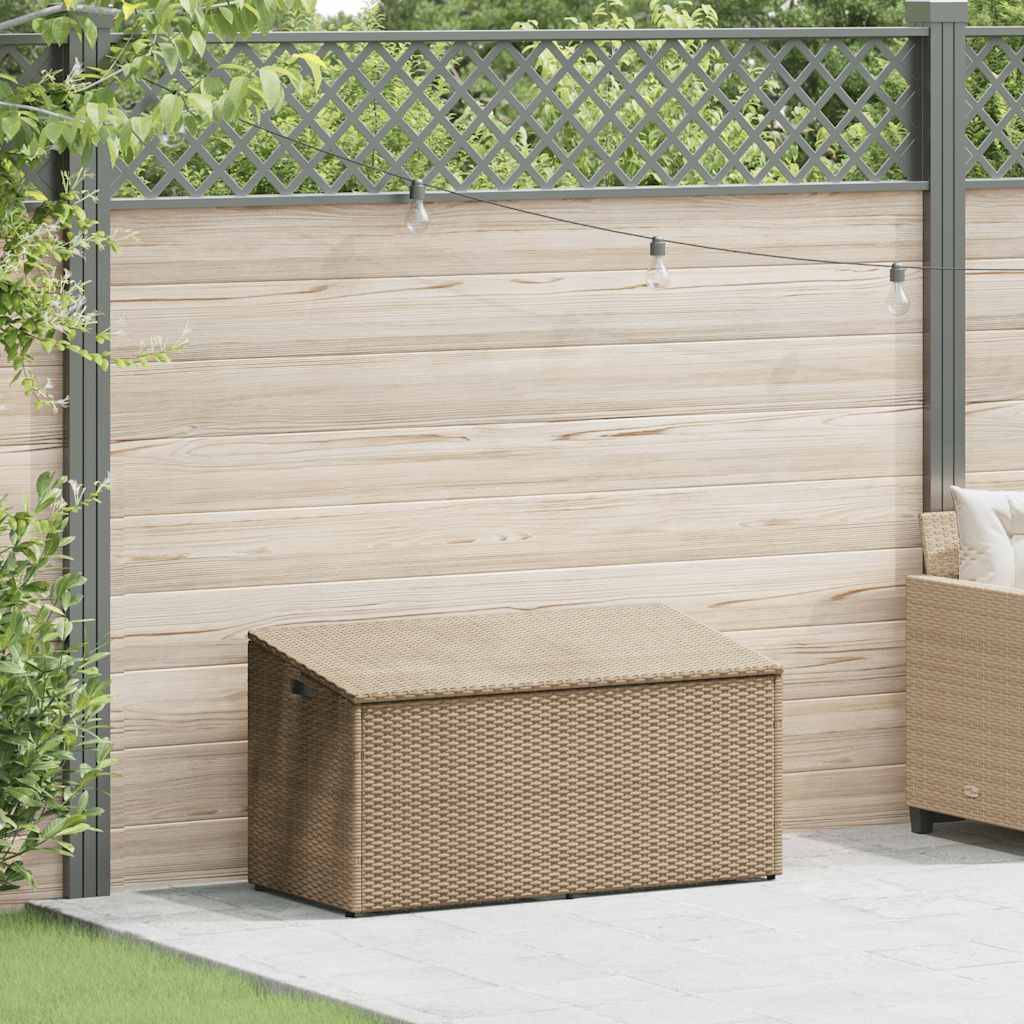 vidaXL Garten-Auflagenbox Beige 110x50x58 cm Poly Rattan