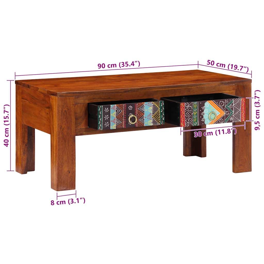 vidaXL Couchtisch 90x50x40 cm Massivholz Akazie