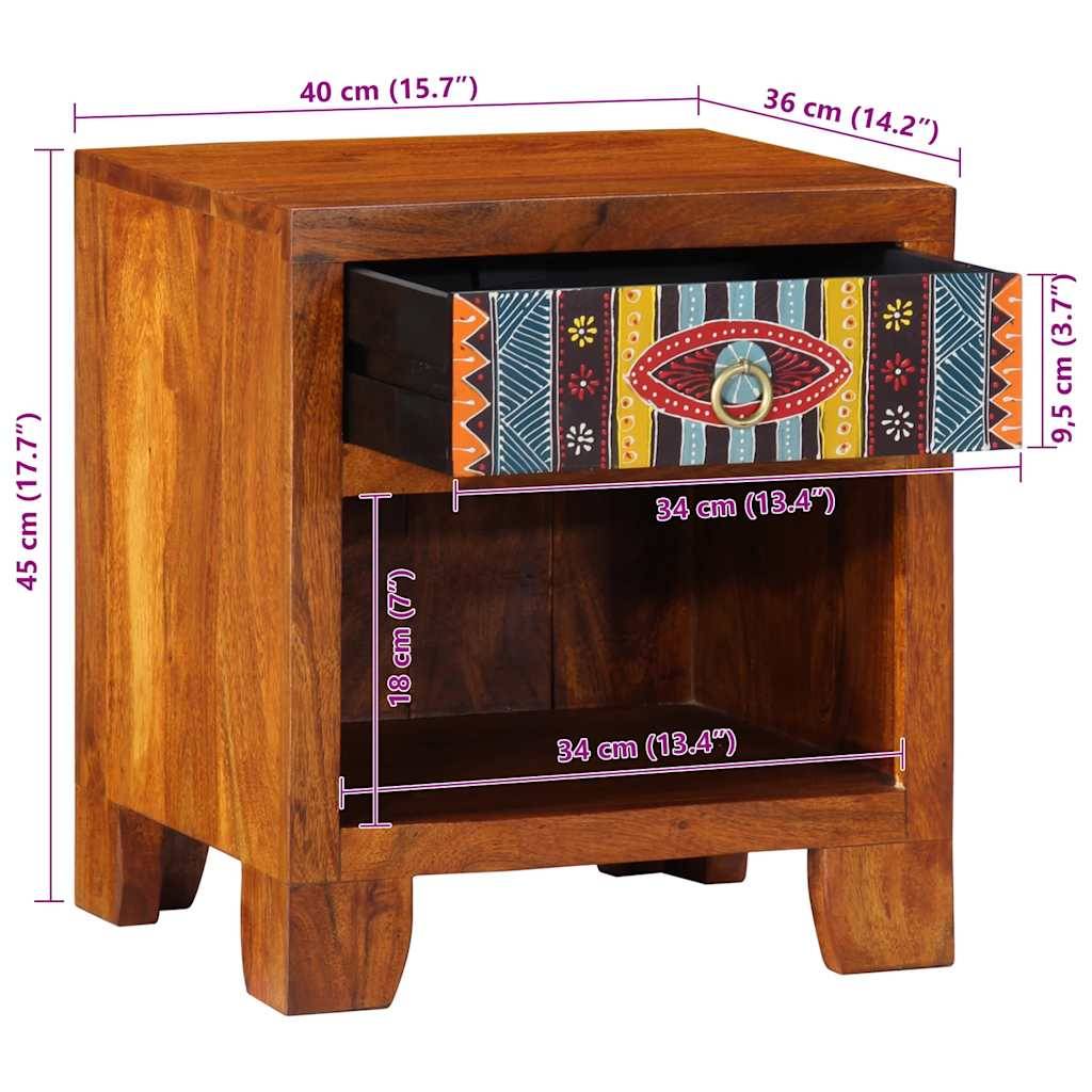 vidaXL Nachttisch 2 Stk. 40x35x45 cm Massivholz Akazie