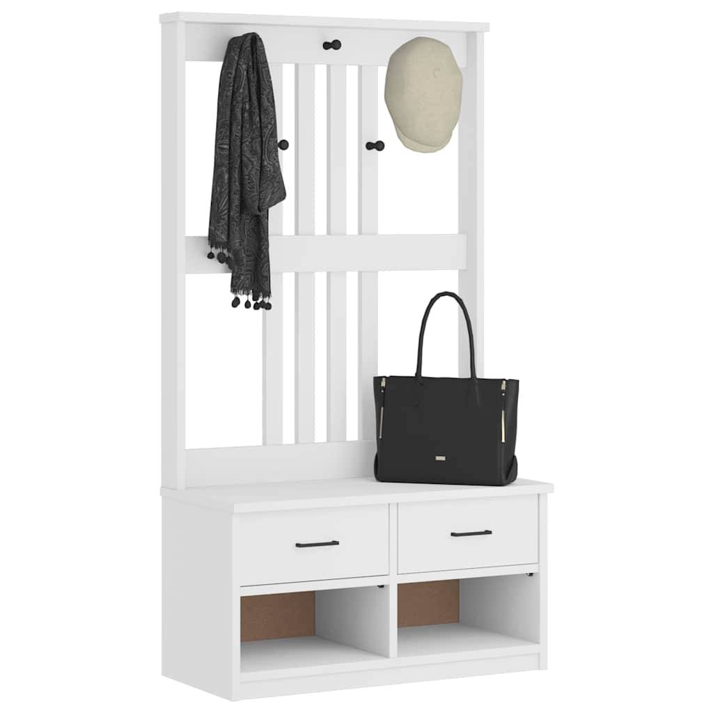 vidaXL Garderobenständer SANDNES Weiß 87x40x159,5cm Massivholz Kiefer