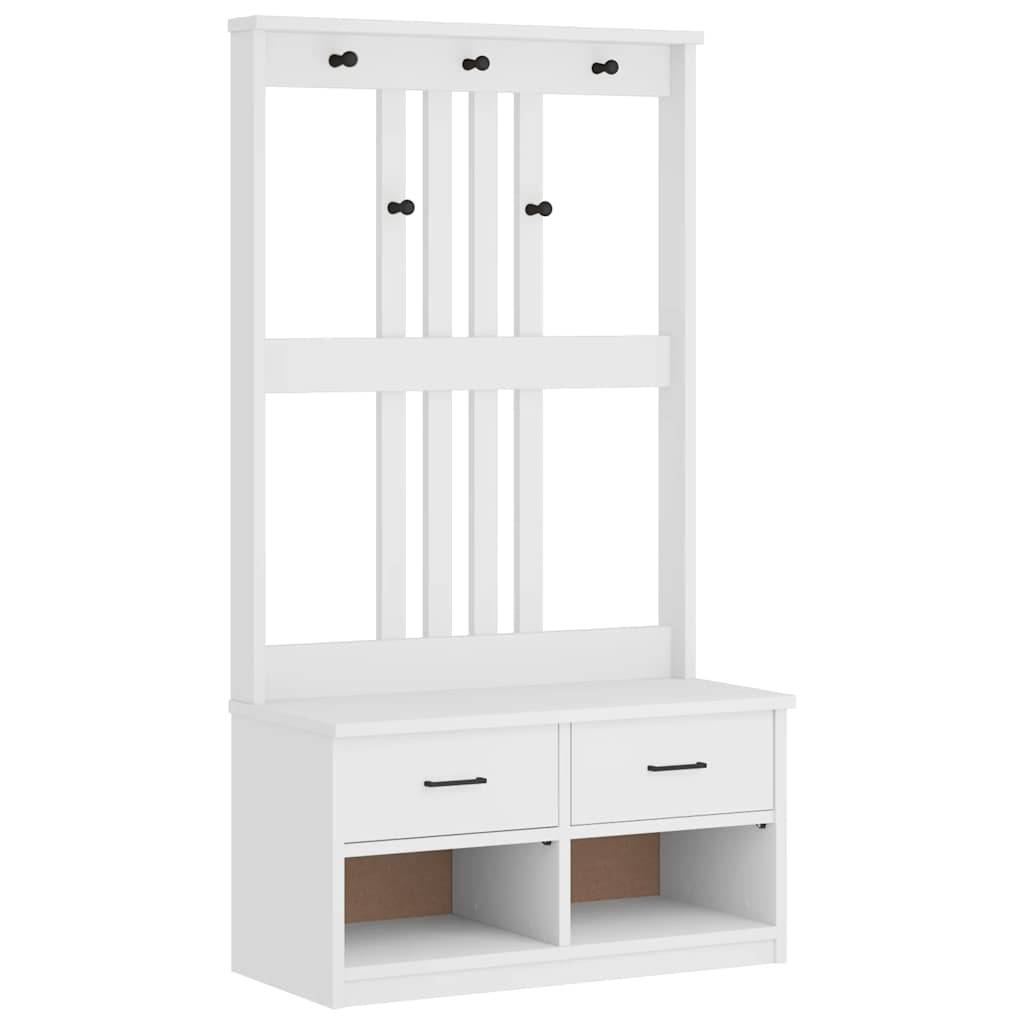 vidaXL Garderobenständer SANDNES Weiß 87x40x159,5cm Massivholz Kiefer