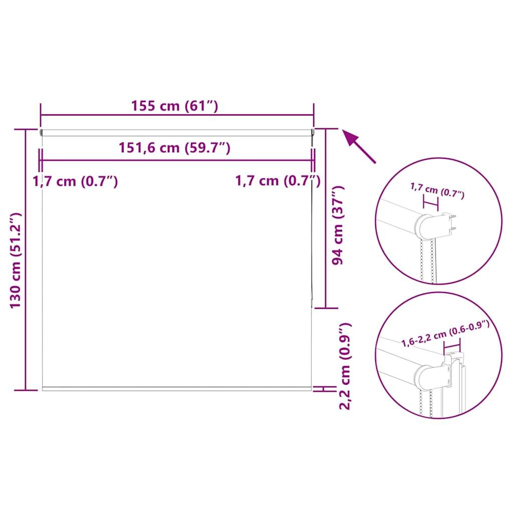 vidaXL Verdunkelungsrollo Beige 155x130 cm Stoffbreite 151,6 cm