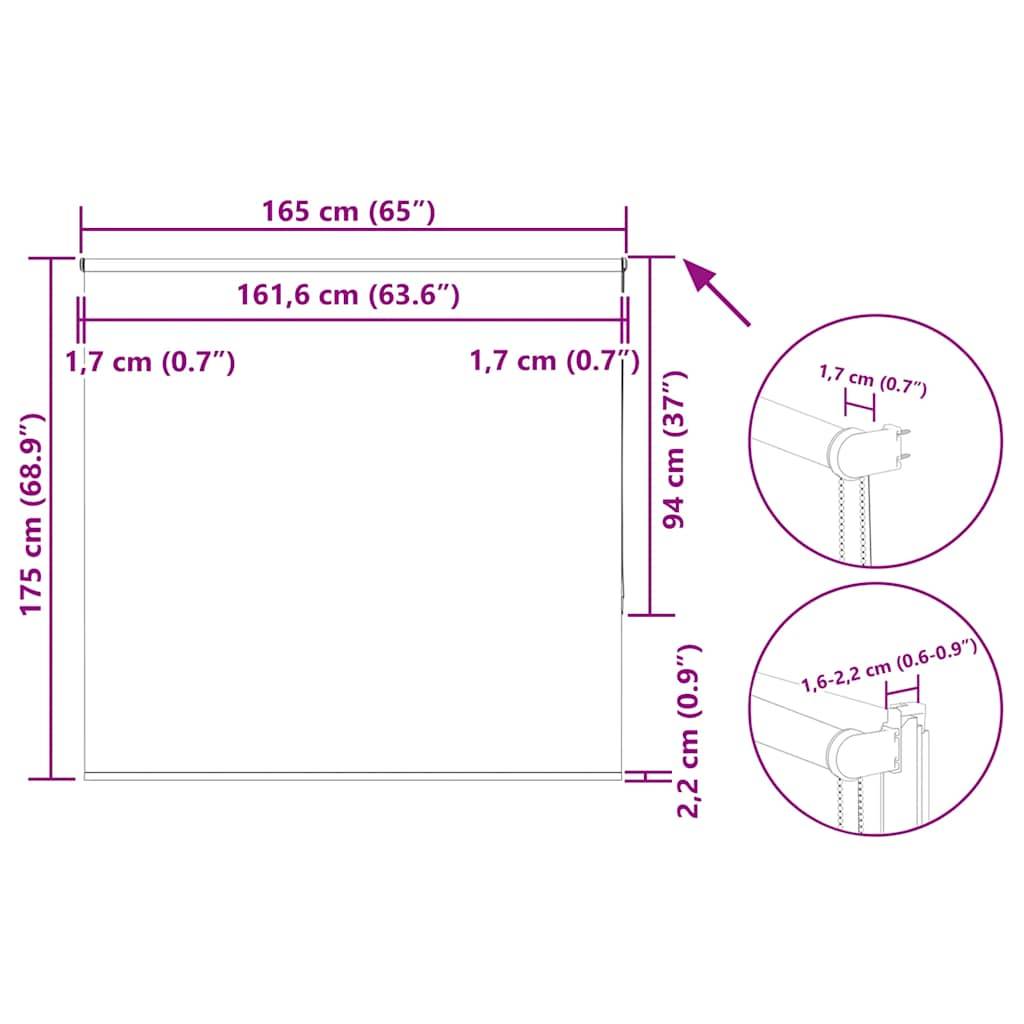 vidaXL Verdunkelungsrollo Beige 165x175 cm Stoffbreite 161,6 cm
