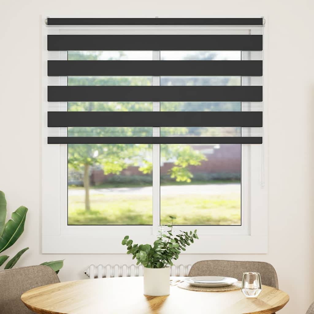 vidaXL Zebrarollo Schwarz 130x150 cm Stoffbreite 125,9 cm Polyester