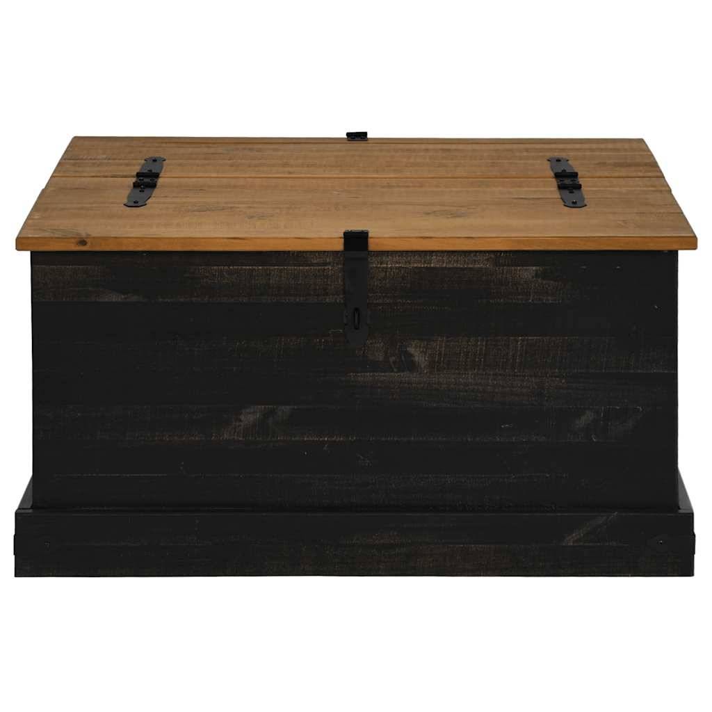 vidaXL Truhe HALDEN Schwarz 91x91x47 cm Massivholz Kiefer